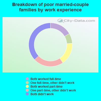 Breakdown of poor married-couple families by work experience